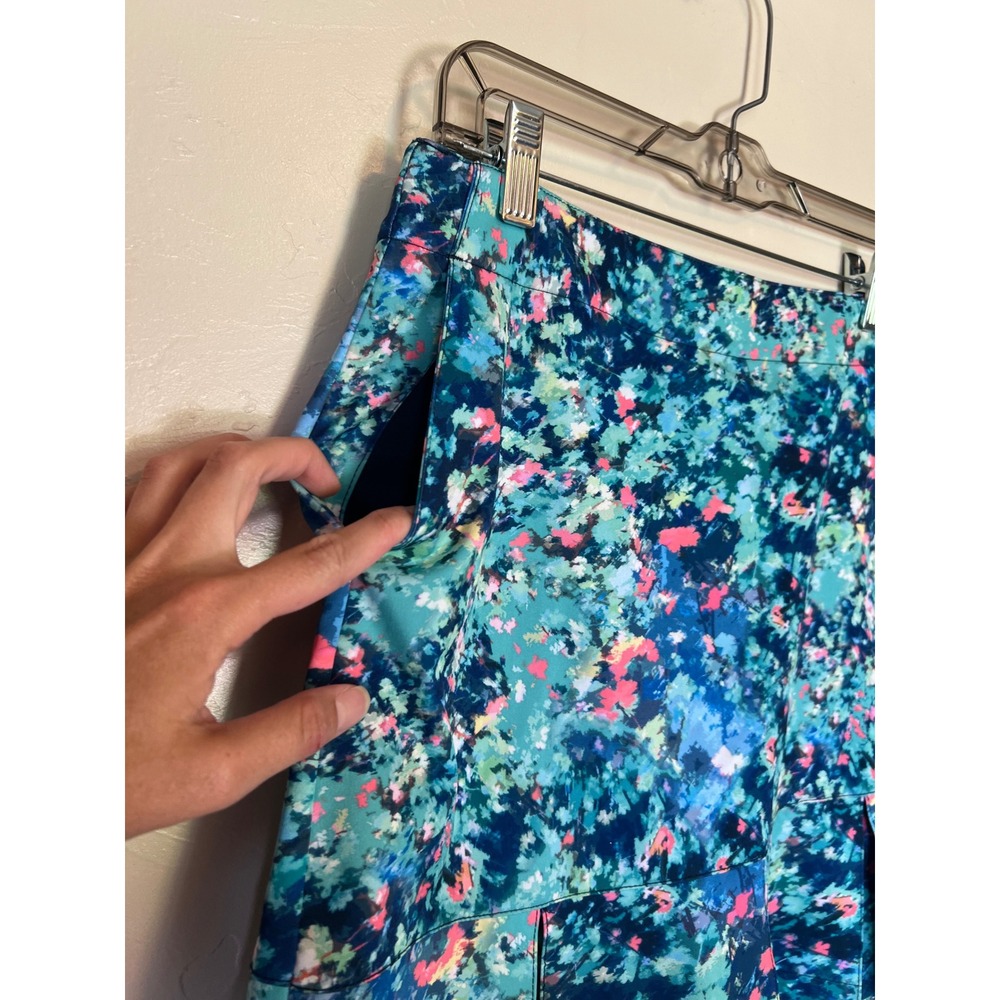 Lady Hagen Womens Blue Floral Golf Skort Size 6 Pleated Athletic Skirt Shorts - Picture 2 of 9